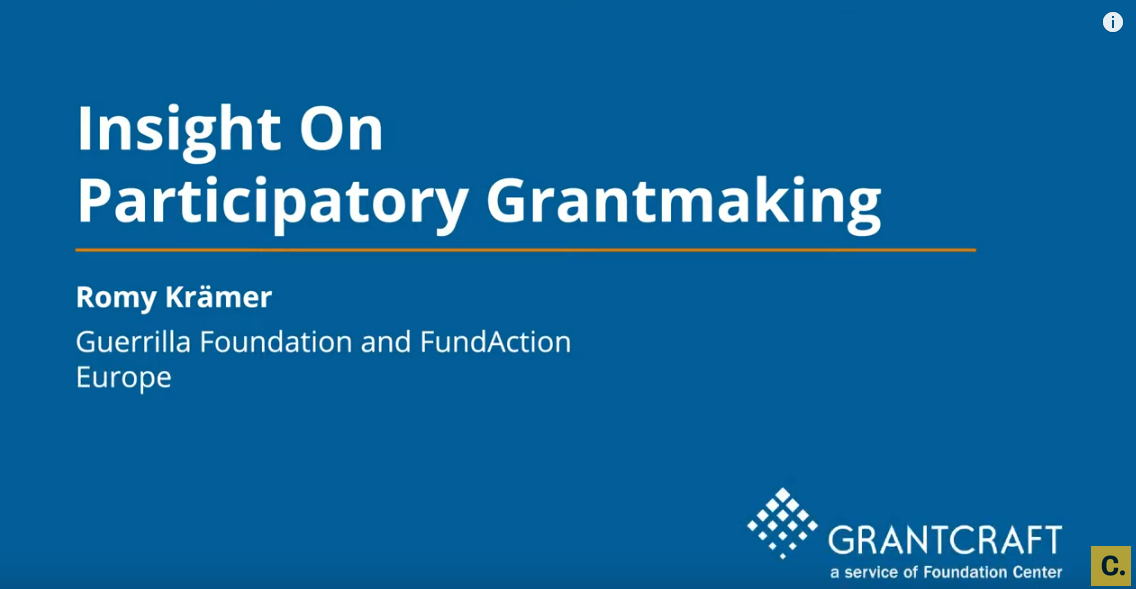 Insight on Participatory Grantmaking: Romy Krämer, FundAction and Guerrilla Foundation