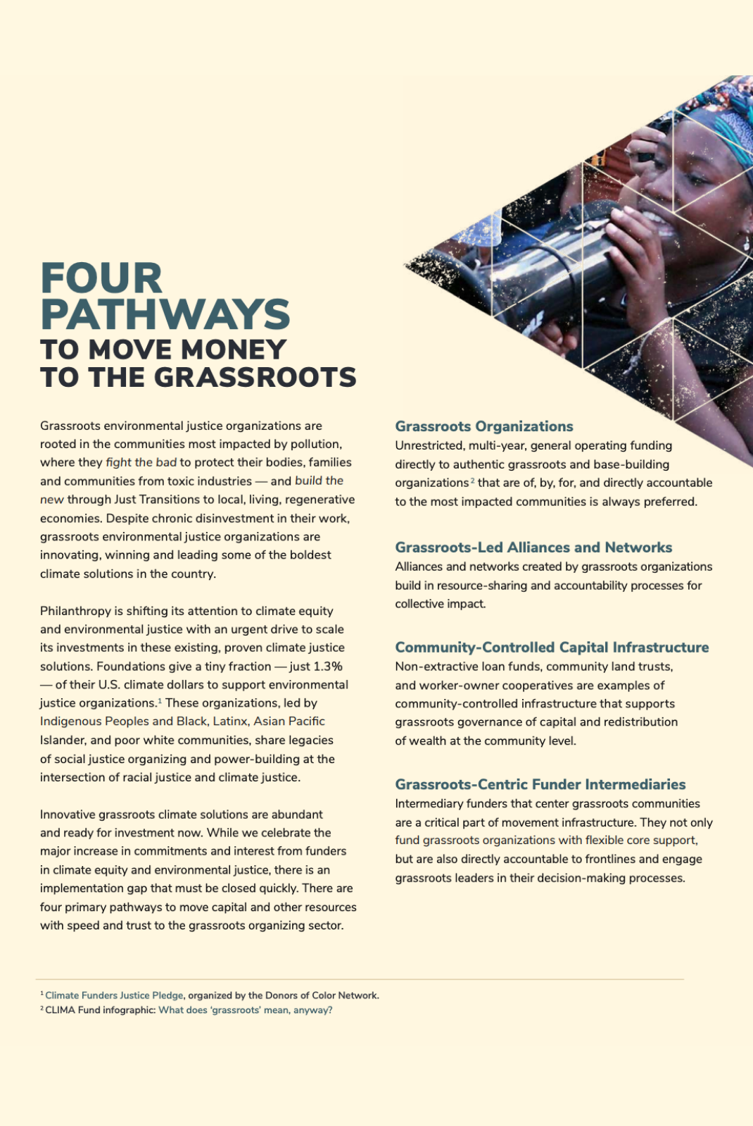 Four Pathways to move money to the grassroots